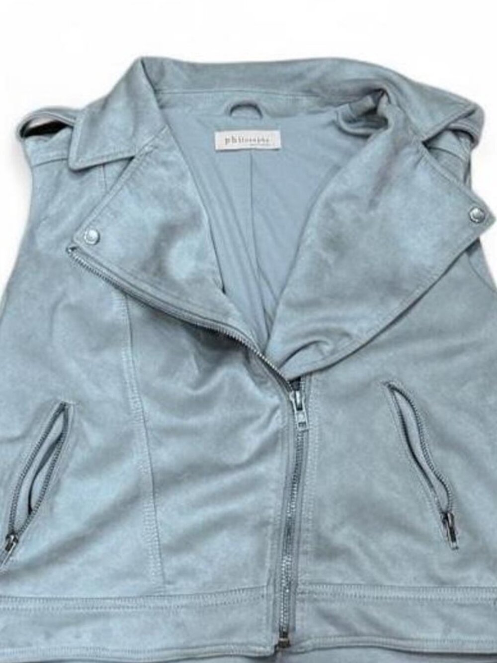 Philosophy Gray Faux Leather Vest